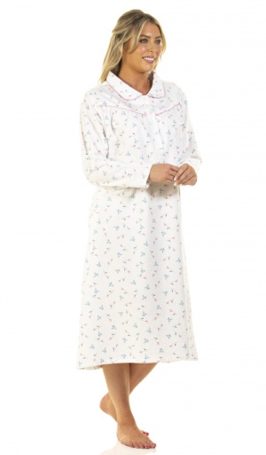 La Marquise Floral Flannel Long Sleeve Nightdress